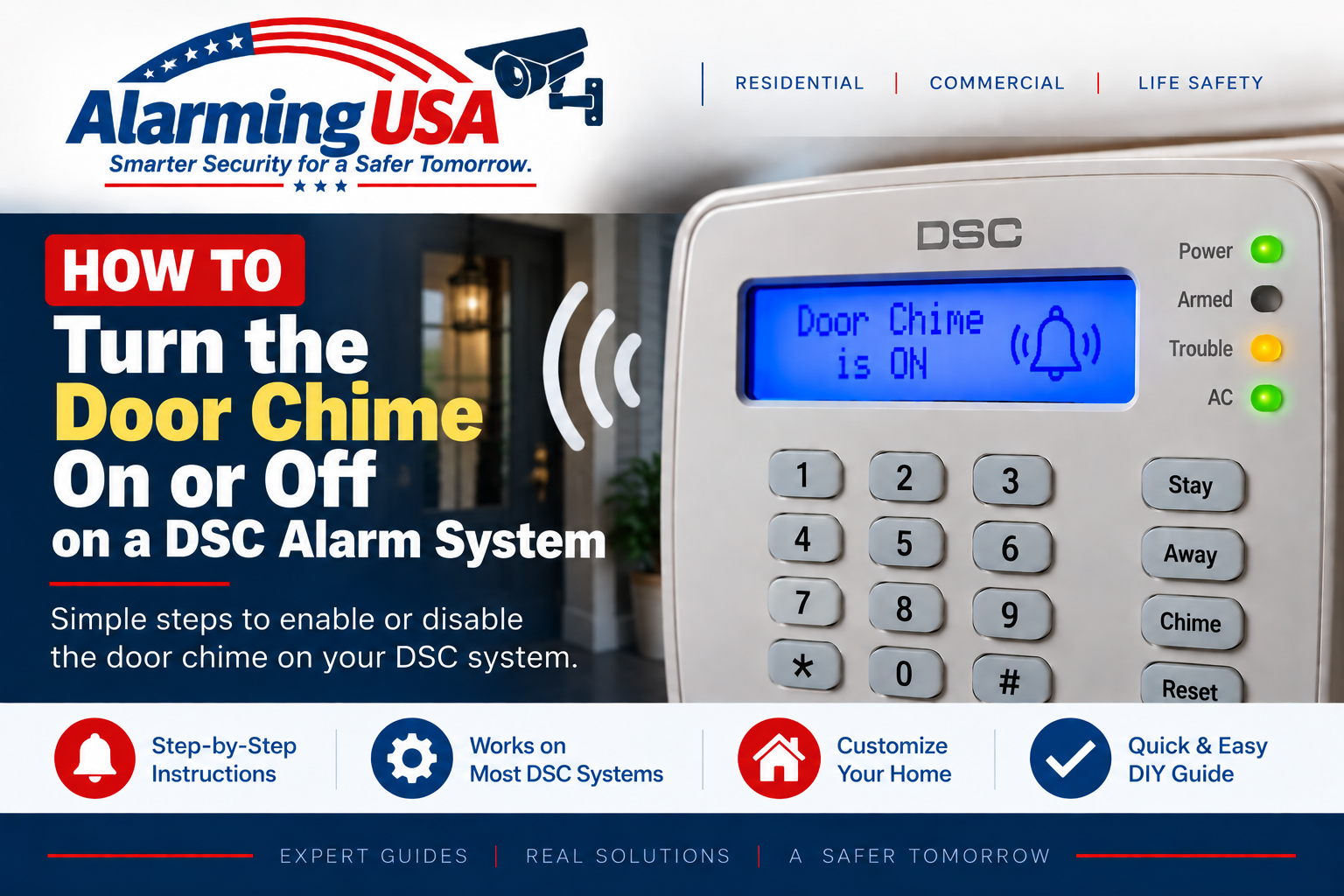 Turn door chime on or off on DSC alarm system