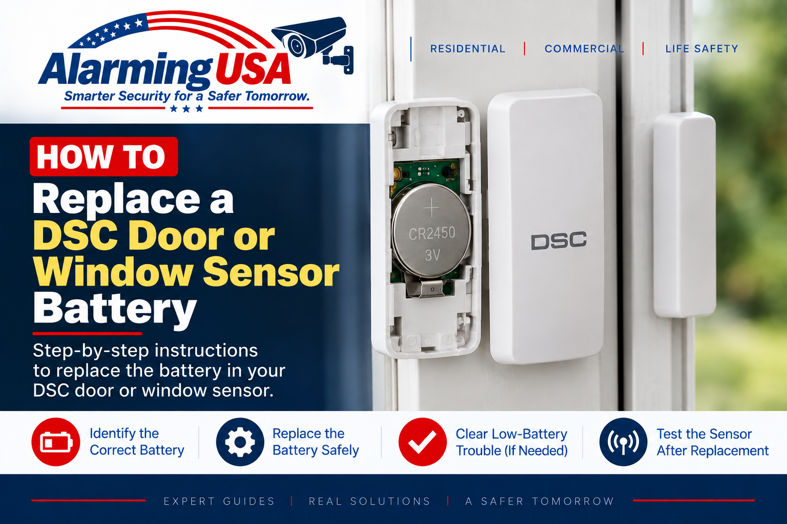 Replace DSC door sensor battery