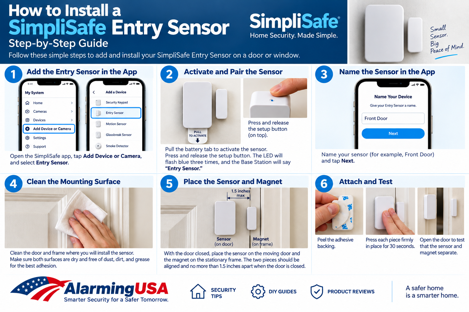 How to install a SimpliSafe Entry Sensor step by step