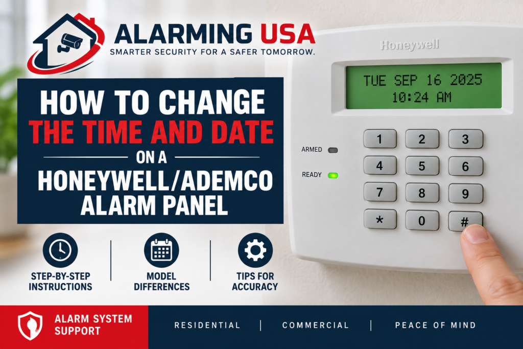 How to change time on Honeywell alarm panel keypad